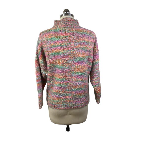 Laura B Womens Y2K Hand Knit Sweater S-L Pastel Turtleneck Long Sleeve Cottage - Picture 4 of 8